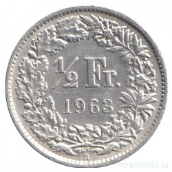 Монета. Швейцария. 1/2 франка 1963 год.