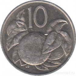 Монета. Острова Кука. 10 центов 1992 год.