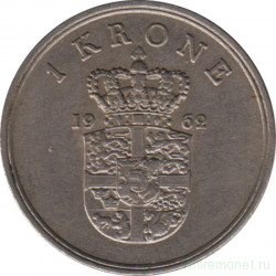 Монета. Дания. 1 крона 1962 год.