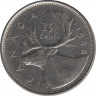 Монета. Канада. 25 центов 1968 год. ав.