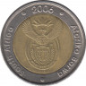 Монета. Южно-Африканская республика (ЮАР). 5 рандов 2006 год. ав.