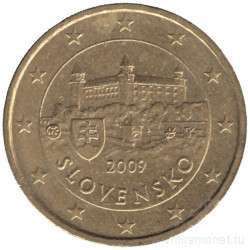 Монета. Словакия. 10 центов 2009 год.