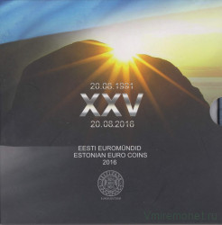 Монеты. Эстония. Набор евро в буклете 2016 год. 25 лет независимости Эстонии.