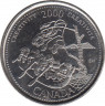 Монета. Канада. 25 центов 2000 год. Миллениум - креативность. ав.