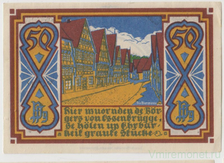 Бона. Нотгельд. Германия. Город Оснабрюк. 50 пфеннигов 1921 год. 1032.1.4.1.