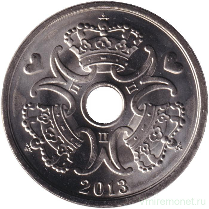 Монета. Дания. 5 крон 2013 год.