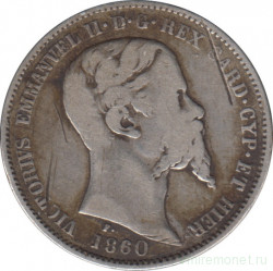 Монета. Сардиния. 1 лира 1860 год. М.