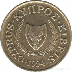 Монета. Кипр. 10 центов 1994 год.