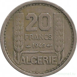Монета. Алжир. 20 франков 1949 год.