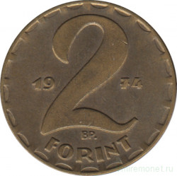 Монета. Венгрия. 2 форинта 1974 год.