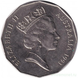 Монета. Австралия. 50 центов 1993 год.