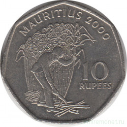 Монета. Маврикий. 10 рупий 2000 год.