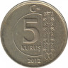 Монета. Турция. 5 курушей 2012 год. ав.