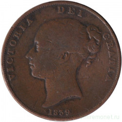 Монета. Остров Мэн. 1 пенни 1839 год.