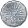 Монета. Уругвай. 2 сентесимо 1977 год.