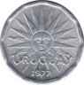 Монета. Уругвай. 2 сентесимо 1977 год. ав.