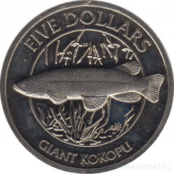 Монета. Новая Зеландия. 5 долларов 2003 год. Гигантская галаксия.