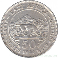 Монета. Британская Восточная Африка. 50 центов 1944 год.