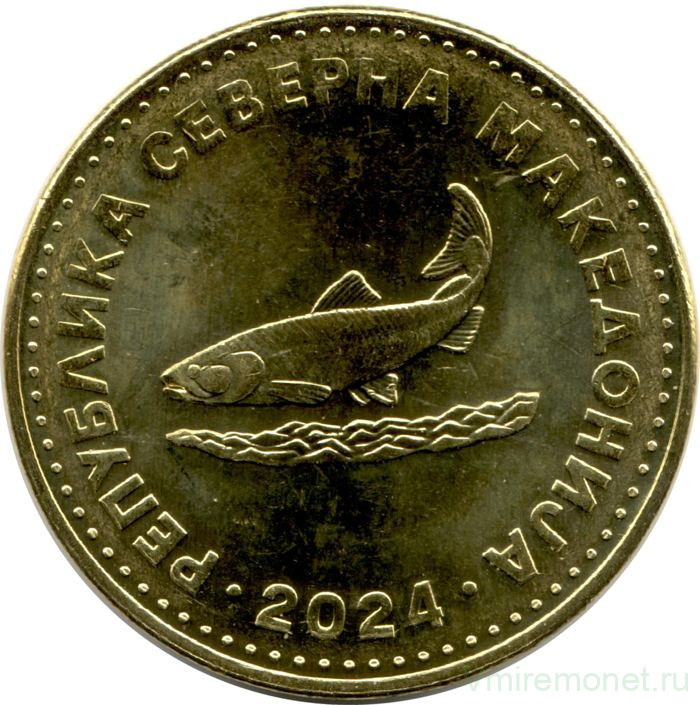 Монета. Северная Македония. 2 денара 2024 год.