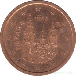 Монета. Испания. 2 цента 2018 год.