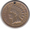 Монета. США. 1 цент 1862 год.