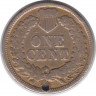 Монета. США. 1 цент 1862 год.