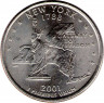 Монета. США. 25 центов 2001 год. Штат № 11 Нью-Йорк.