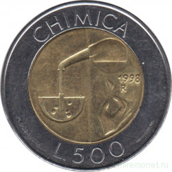 Монета. Сан-Марино. 500 лир 1998 год. Химия.
