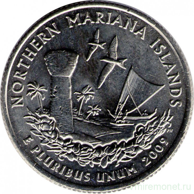 Монета. США. 25 центов 2009 год. Штат № 56 Северные Марианские острова. Монетный двор P.