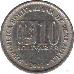 Монета. Венесуэла. 10 боливаров 2000 год.