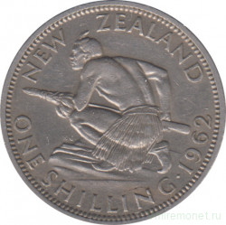 Монета. Новая Зеландия. 1 шиллинг 1962 год.