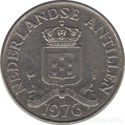 Монета. Нидерландские Антильские острова. 25 центов 1976 год.