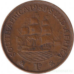 Монета. Южно-Африканская республика (ЮАР). 1 пенни 1950 год.