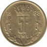 Монета. Люксембург. 5 франков 1988 год. ав.