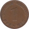 Монета. ФРГ. 1 пфенниг 1948 год. Монетный двор - Гамбург (J). рев.