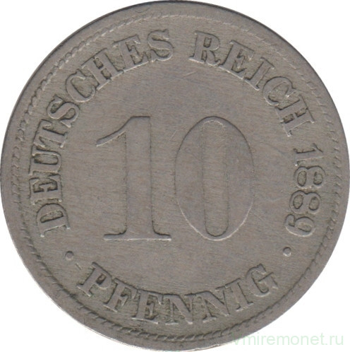 Монета. Германия (Германская империя 1871-1922). 10 пфеннигов 1889 год. (D).