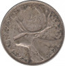 Монета. Канада. 25 центов 1947 год. Кленовый лист. ав.