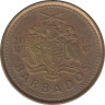Монета. Барбадос. 5 центов 2014 год. ав.