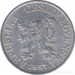 Монета. Чехословакия. 1 геллер 1957 год.