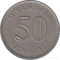 Монета. Малайзия. 50 сен 1977 год.