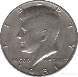 Монета. США. 50 центов 1981 год. Монетный двор P.