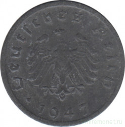 Монета. Германия. Третий Рейх. 5 рейхспфеннигов 1947 год. Монетный двор - Мюнхен (D).