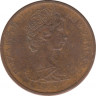Монета. Новая Зеландия. 1 цент 1985 год. ав.