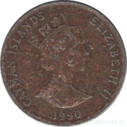 Монета. Каймановы острова. 10 центов 1990 год.