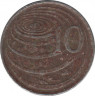 Монета. Каймановы острова. 10 центов 1990 год. рев.