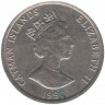 Монета. Каймановы острова. 10 центов 1990 год.