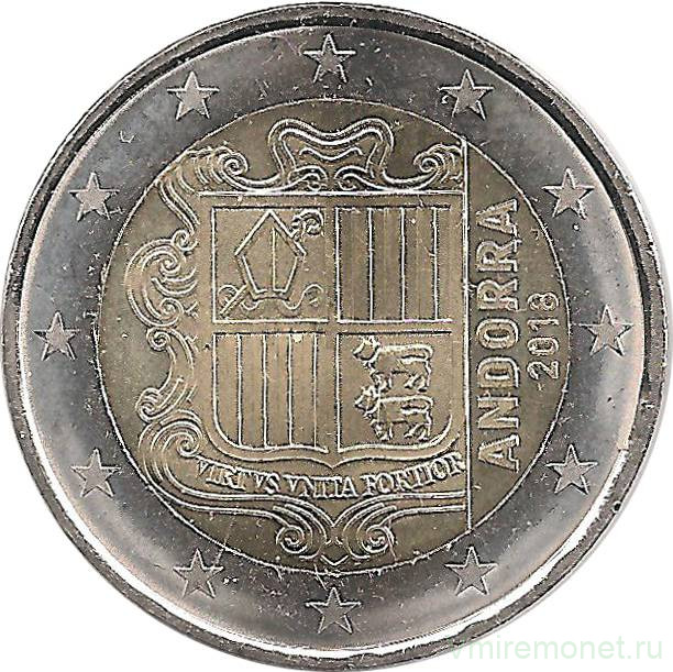 Монета. Андорра. 2 евро 2018 год.