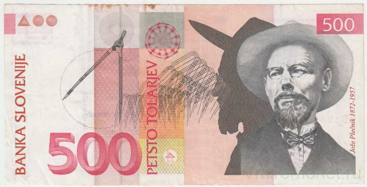 Банкнота. Словения. 500 толаров 2001 год. Тип 16b.