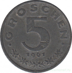 Монета. Австрия. 5 грошей 1961 год.