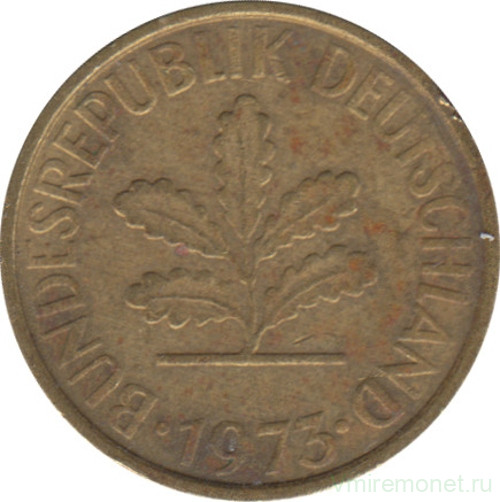 Монета. ФРГ. 5 пфеннигов 1973 год. Монетный двор - Штутгарт (F).